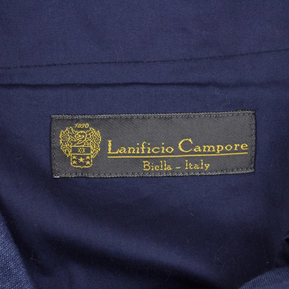 Bonobos Mens 38 Athletic Fit Blue Linen Lanificio Campore Italian Pants Trousers
